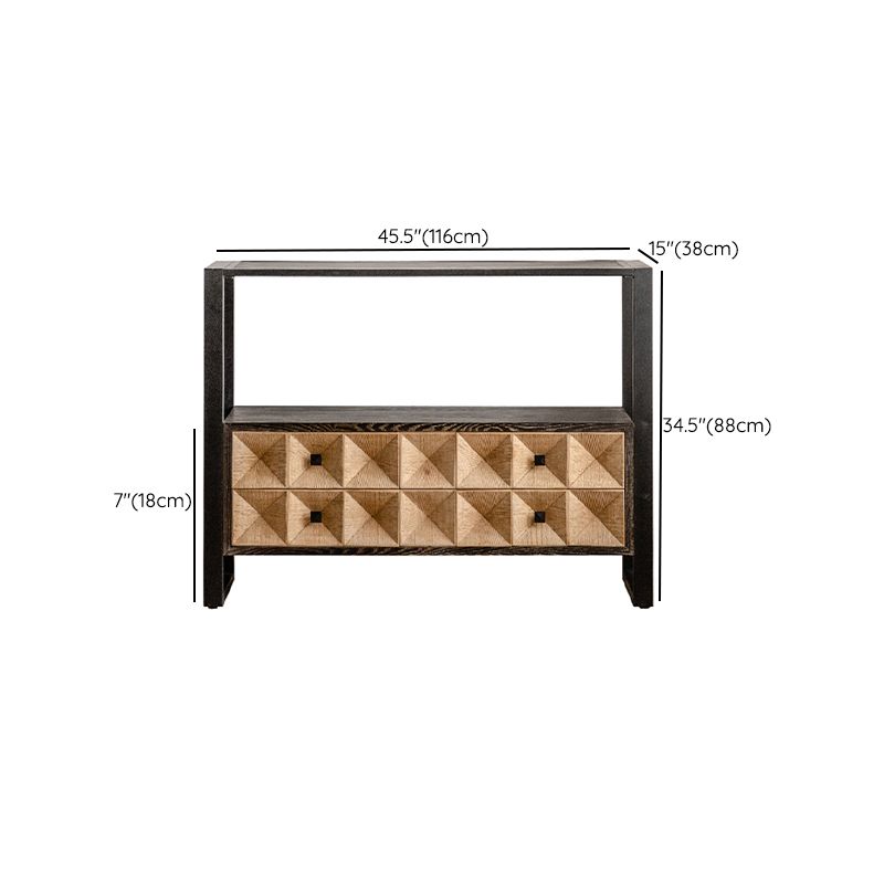 Contemporary Dining Server Pine Buffet Server with Drawers for Dining Room Clearhalo 'buffet_sideboard' 'Buffets & Sideboards' 'furn' 'furn_buffet_sideboard' 'Furniture' 'Kitchen & Dining Furniture' 1200x1200_fb10a0b9-16ec-4b7b-bcf6-8e43619cb4bb
