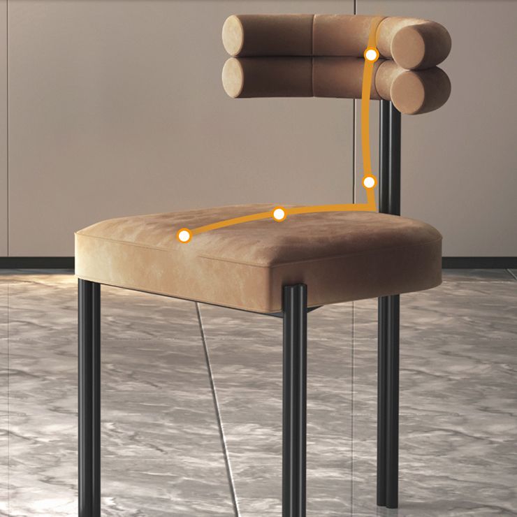 Designer Style Restaurant Velvet Side Chair Matte Finish Open Back Dining Chair Clearhalo ' kitchen&dining_furn' 'Dining Chairs' 'Dining Tables & Seating' 'dining_chair' 'furn' 'furn_dining_chair' 'Furniture' 'furniture_dining_chair' 'Kitchen & Dining Furniture' 'kitchen' 1200x1200_fb10f527-1918-482e-ad24-1651f8494e4f