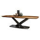Industrial Solid Wood Table for Restaurant Rectangle Dining Table with Metal Pedestal Clearhalo ' dining_table' 'Dining Tables & Seating' 'Dining Tables' 'furn' 'furn_dining_table' 'Furniture' 'furniture_dining_table' 'Kitchen & Dining Furniture' 'kitchen&dining_furn' 'kitchen' 'kitchen_dining_table' 1200x1200_fb1180c0-6fff-44ef-acf1-147263017e2c