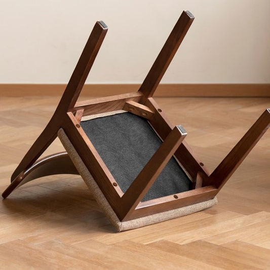 Eigentijdse gestoffeerde armloze stoel, indoor eiken eetstoel