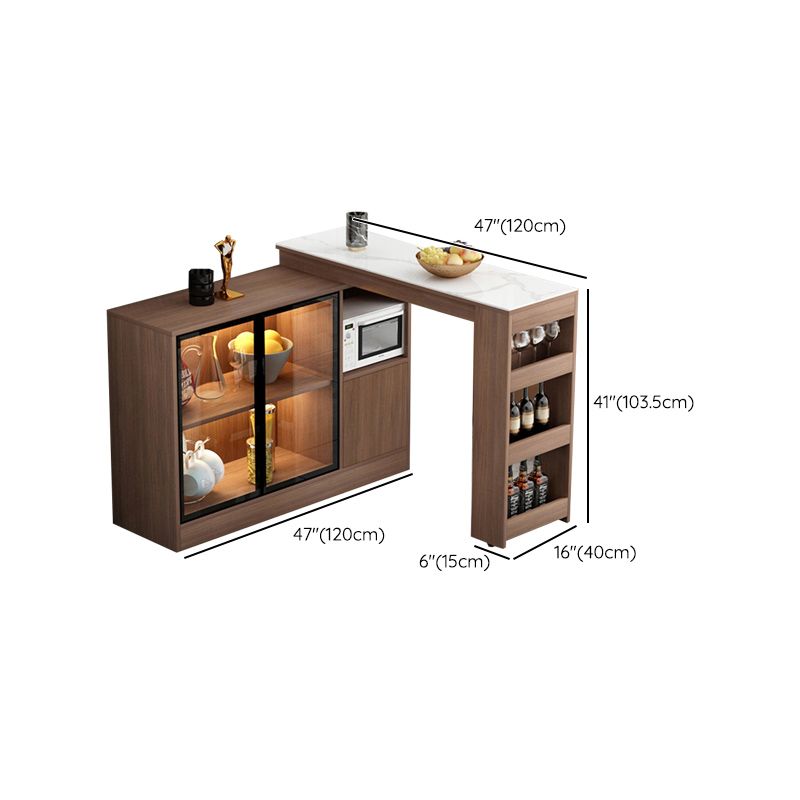 Moderne stijl rechthoekige bartafel woonkamer bistro-bar bureau met opbergruimte