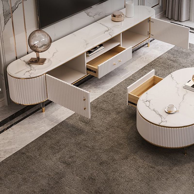 Glam TV Stand Console Stone TV Media Console pour salon