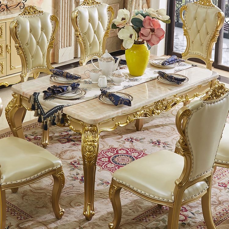 Rectangle Victoria Dinette Table Marble Dining Room Dinner Table with 4-foot Clearhalo ' dining_table' 'Dining Tables & Seating' 'Dining Tables' 'furn' 'furn_dining_table' 'Furniture' 'furniture_dining_table' 'Kitchen & Dining Furniture' 'kitchen&dining_furn' 'kitchen' 'kitchen_dining_table' 1200x1200_fb167339-d20f-42d4-8334-0555f32da188