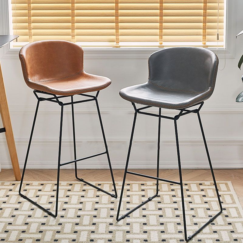 Scandinavian Footrest Living Room Stool Matte Finish PU Leather Barstool Clearhalo 'Bar Furniture' 'Bar Stools' 'bar_stools' 'furn' 'furn_bar_stools' 'Furniture' 'furniture_bar_stools' 'Kitchen & Dining Furniture' 1200x1200_fb17bd19-5141-49c0-a3c2-e48ff1798608