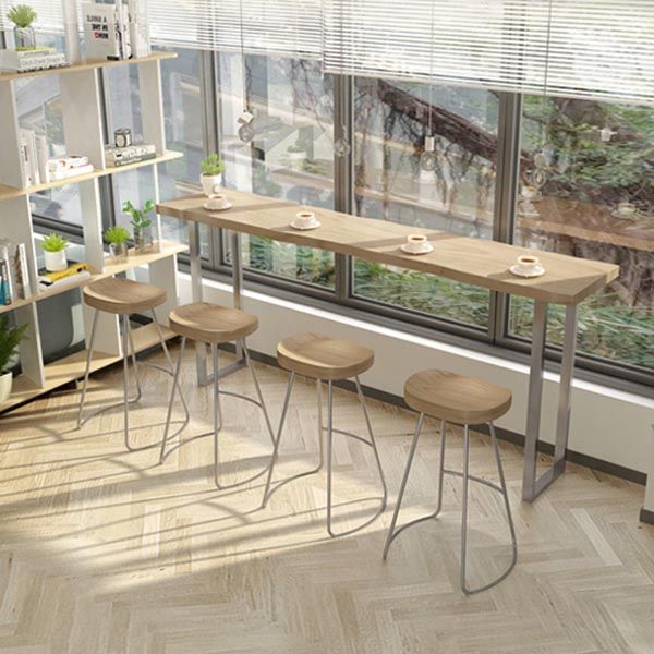 1/5 Pieces Modern Rectangular Pub Table Set Wooden Counter Table with Backless Stools Clearhalo 'Bar Furniture' 'furn' 'furn_home_bar_bar_sets' 'Furniture' 'Home Bars & Bar Sets' 'home_bar_bar_sets' 'Kitchen & Dining Furniture' 1200x1200_fb17df61-f378-4250-b5ea-fa98f0f47453