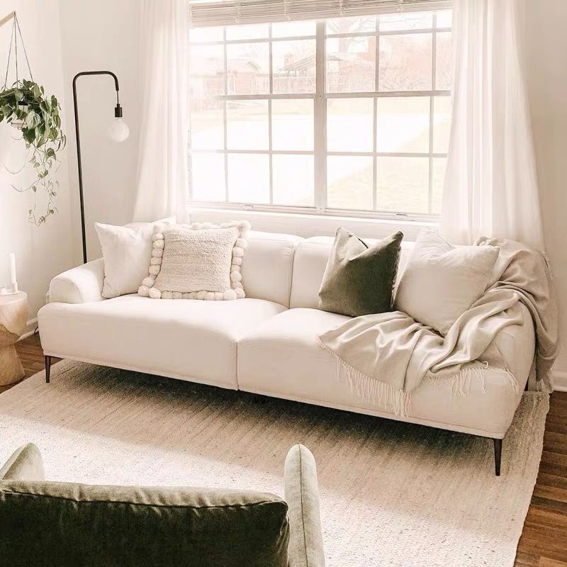 Contemporary Cushions Standard Recessed Arm Sofa  for Living Room