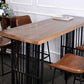 Industrial Rectangle Bistro Table Double Pedestal Solid Wood Bar Height Table in Brown