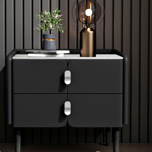 2-schüchternen modernes Bett Nachttisch Massivholz Faux Leder Nachttisch mit Beinen