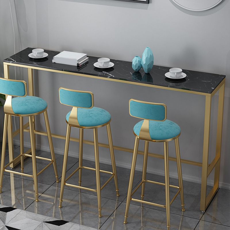 Faux Marble Top Bar Height Table Glam Style Bistro Table for Patio Use Clearhalo 'Bar Furniture' 'Bar Tables' 'bar_tables' 'furn' 'furn_bar_tables' 'Furniture' 'Kitchen & Dining Furniture' 1200x1200_fb1c6827-b79a-4706-ac64-b873f25a2325