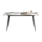 Rectangle 4 jambes Table à manger industrielle Tablette fixe de pierre frittée