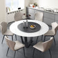 Set dinette moderno Set tavolo da pranzo rotondo con piano in pietra sinterizzata da 1/4/5/7 pezzi con piatto girevole
