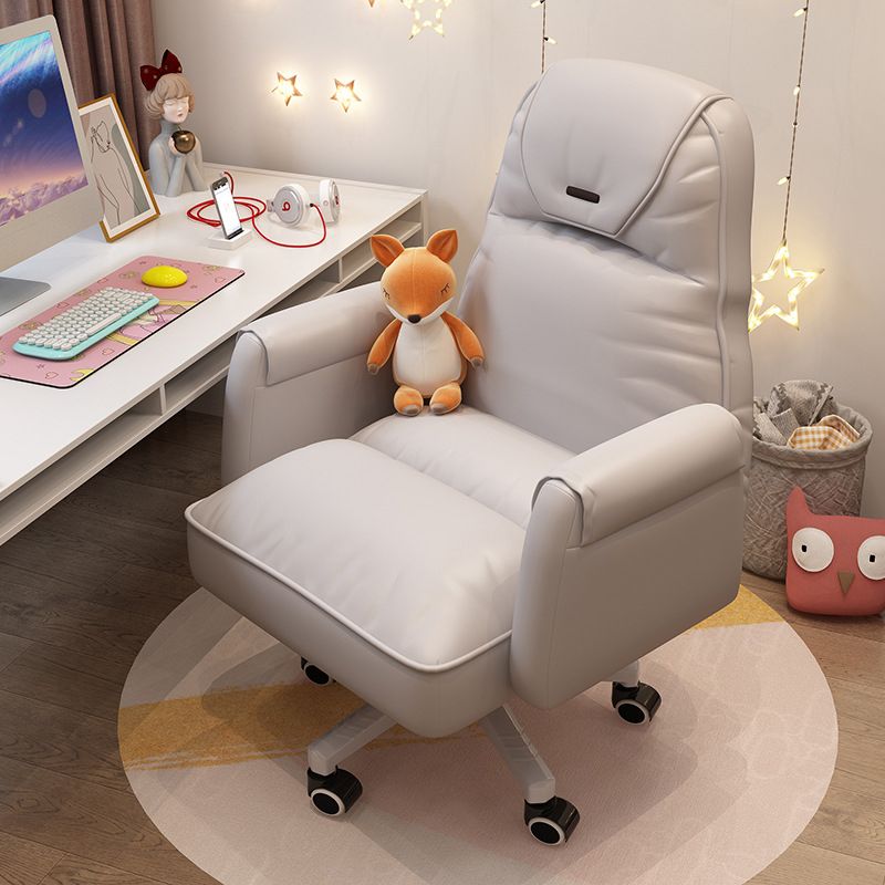 High Back Swivel Office Chair with Wheels White Frame Modern Ergonomic Task Chair Clearhalo 'furn' 'furn_office_chair' 'Furniture' 'furniture_office_chair' 'Office Chairs' 'Office Furniture' 'office_chair' 1200x1200_fb1f9ed8-8abc-4bde-96f8-2ca4fce6f4f9