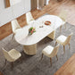 Dining Room Dinner Kitchen Table Modern Pedestal Stone Dining Table Clearhalo 'Dining Tables & Seating' 'Dining Tables' 'dining_table' 'furn' 'furn_dining_table' 'Furniture' 'Kitchen & Dining Furniture' 1200x1200_fb200a2d-464f-4db2-b48c-f0c742cf6761
