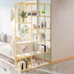 Glam Engineered Wood Bookshelf Open Back Standard Bookcase with Shelves