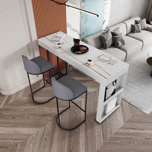 Glam Sintered Stone 1/2/3 pezzi tavolo da barra tavolo da rettangolo con gambe metalliche