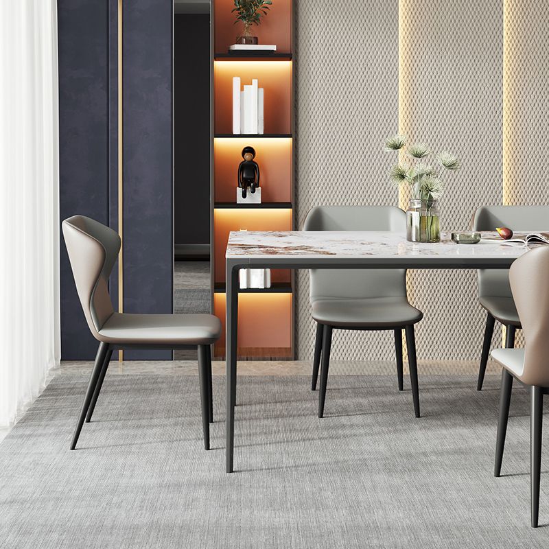 Mesa de comedor de piedra sinterizada para la mesa de cocina moderna del restaurante con 4 patas