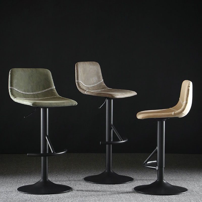 Nordic Indoor Barstool Adjustable Metal Swivel Tall Stool with Leather Seat Clearhalo 'Bar Furniture' 'Bar Stools' 'bar_stools' 'furn' 'furn_bar_stools' 'furniture_bar_stools' 'Kitchen & Dining Furniture' 'kitchen&dining_furn' 'kitchen' 'kitchen_furn' Furniture' 1200x1200_fb22633b-c294-4757-be6b-0bddbf95fb8d