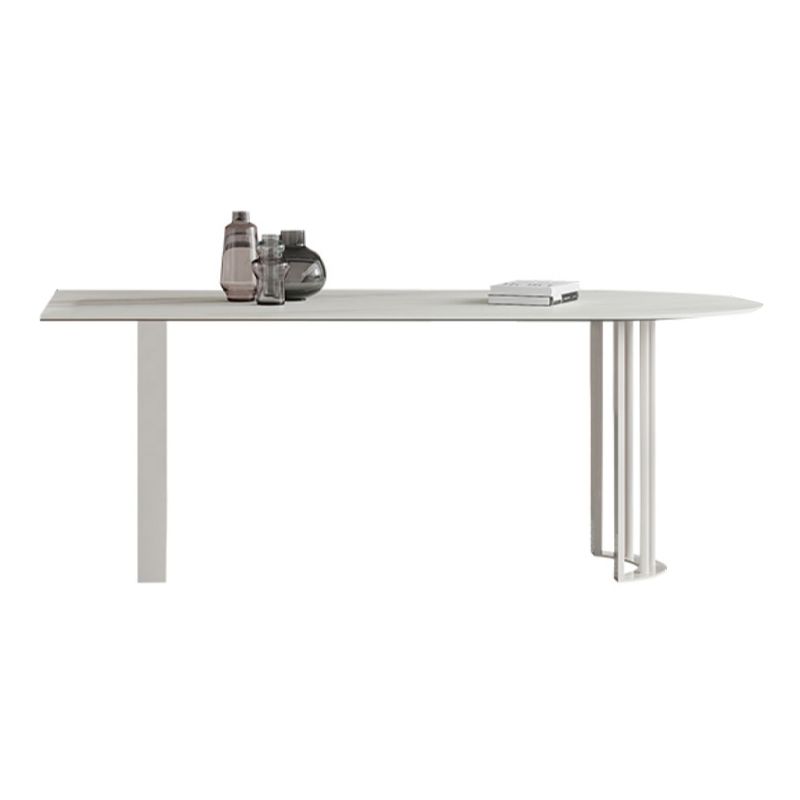 Modern Style Dining Table White Top Sintered Stone Table for Home Clearhalo 'Dining Tables & Seating' 'Dining Tables' 'dining_table' 'furn' 'furn_dining_table' 'Furniture' 'Kitchen & Dining Furniture' 1200x1200_fb22b959-b76b-4c93-bbd4-d1c0b3fce5de