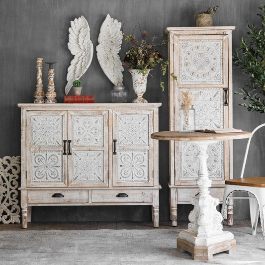 工業用困難な木製キャビネット1/2-ホワイトの引き出し固体木材貯蔵キャビネット