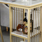 Glam Rectangle Bar Dining Table White Faux Marble Top Iron Indoor Bistro Table with Shelf Clearhalo 'Bar Furniture' 'Bar Tables' 'bar_tables' 'furn' 'furn_bar_tables' 'Furniture' 'furniture_bar_tables' 'Kitchen & Dining Furniture' 1200x1200_fb2371ba-bf61-4367-849d-7d6673b8331d