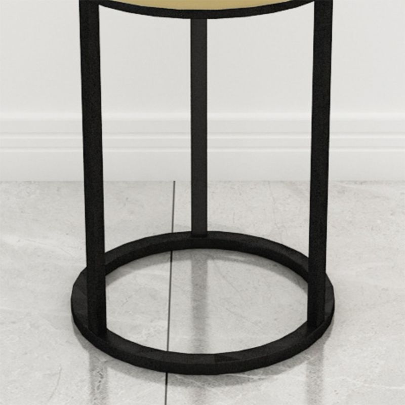 Mildew Resistant Ottoman Plain Velvet Contemporary Round Metal Frame Ottoman Clearhalo 'furn' 'furn_ottomans_poufs' 'Furniture' 'Living Room Furniture' 'Ottomans & Poufs' 'ottomans_poufs' 1200x1200_fb242e4b-ad45-43bf-ad3e-b9eda857d324