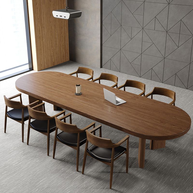 Modern & Contemporary Oval Writing Desk Office Pine Desk Shell Clearhalo 'furn' 'furn_office_desk' 'Furniture' 'Office Desks' 'Office Furniture' 'office_desk' 1200x1200_fb24520d-7633-4ace-ad19-9f35a5e88fa0