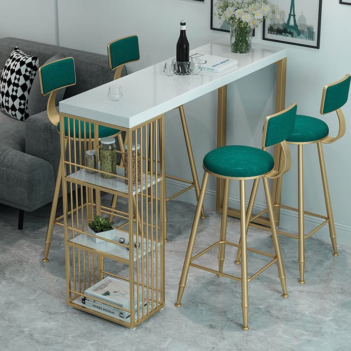White Glam Style Bar Table in Faux Marble Living Room Bar Table Clearhalo 'Bar Furniture' 'Bar Tables' 'bar_tables' 'furn' 'furn_bar_tables' 'Furniture' 'furniture_bar_tables' 'Kitchen & Dining Furniture' 1200x1200_fb269ad1-0db7-44d5-ac79-9962f90feada