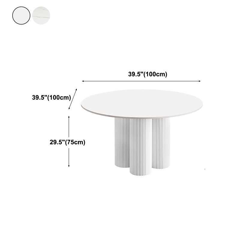 Round Standard Height Dining Table Modern White Wood Dining Site Table Clearhalo 'Dining Tables & Seating' 'Dining Tables' 'dining_table' 'furn' 'furn_dining_table' 'Furniture' 'furniture_dining_table' 'Kitchen & Dining Furniture' 'kitchen' 'kitchen_dining_table' 1200x1200_fb26d52c-7e8f-4e11-94f5-fd89eec3858f