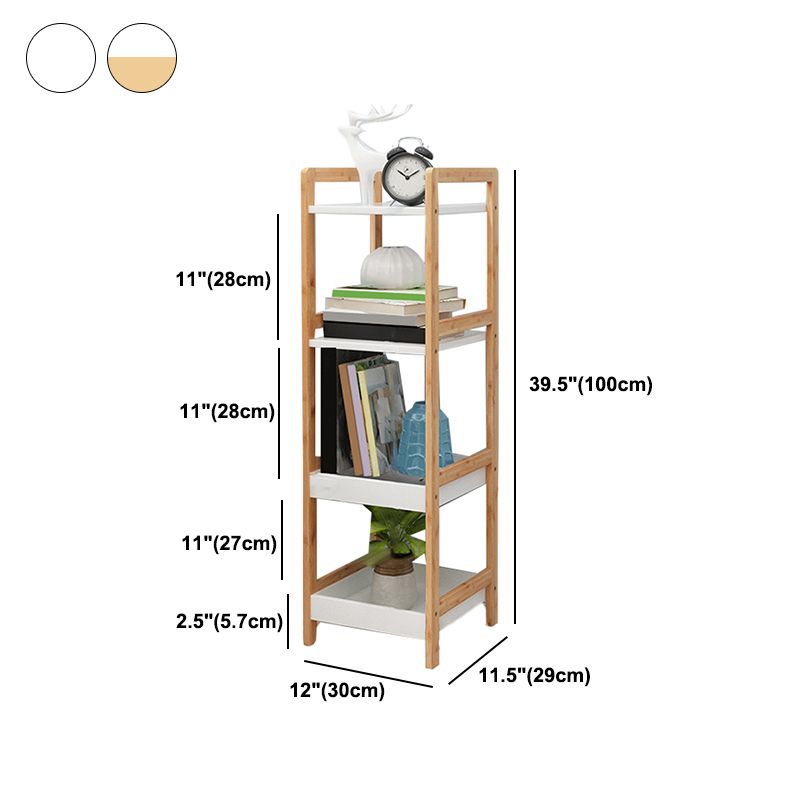 Simple Ladder Shelf Bookcase Modern Bamboo Bookshelf for Office Home