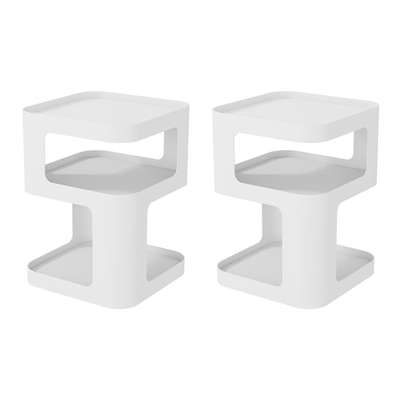 Tavolo da spuntino all'estremità laterale contemporanea con ripiani in metallo tavolo da camera da letto