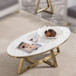 Glam Metal Cross Legs Coffee Table Faux Marble Oval Coffee Table Clearhalo 'Coffee & Accent Tables' 'Coffee Tables' 'coffee_tables' 'furn' 'furn_coffee_tables' 'Furniture' 'Living Room Furniture' 1200x1200_fb296a76-a645-4071-9439-3cf5027ce89b