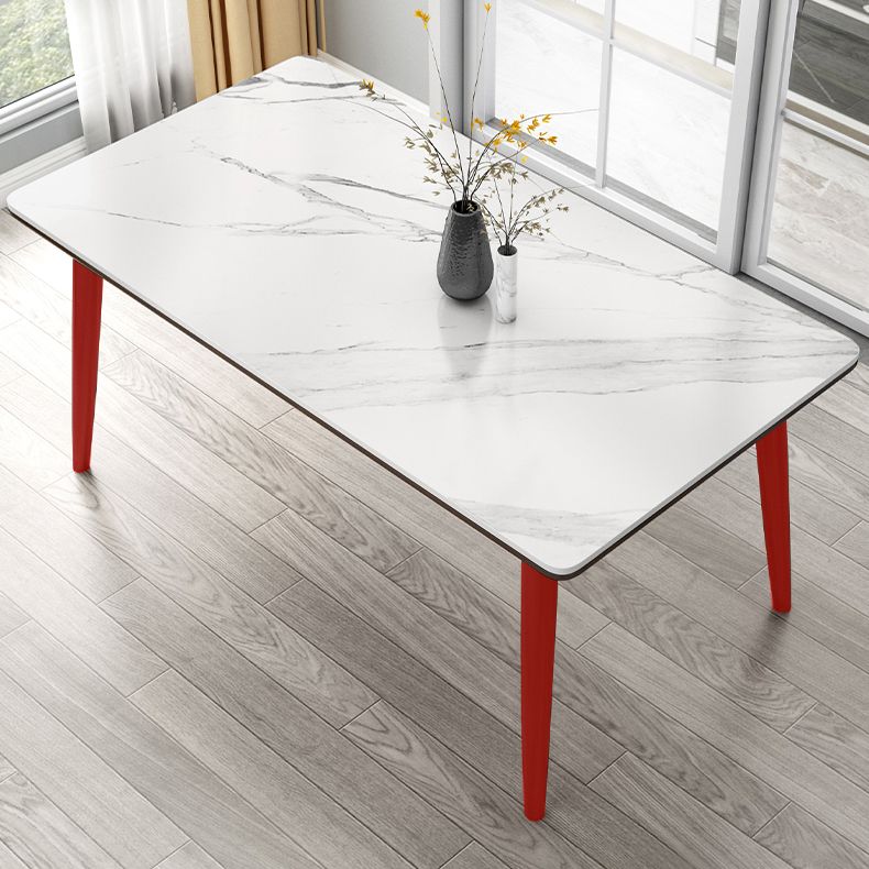 Modern Style Home Sintered Stone Dining Table Rectangle Shape Table with Wood Base Clearhalo ' dining_table' 'Dining Tables & Seating' 'Dining Tables' 'furn' 'furn_dining_table' 'Furniture' 'furniture_dining_table' 'Kitchen & Dining Furniture' 'kitchen&dining_furn' 'kitchen' 'kitchen_dining_table' 1200x1200_fb2a4271-7f41-4998-a748-c6c69d02a870