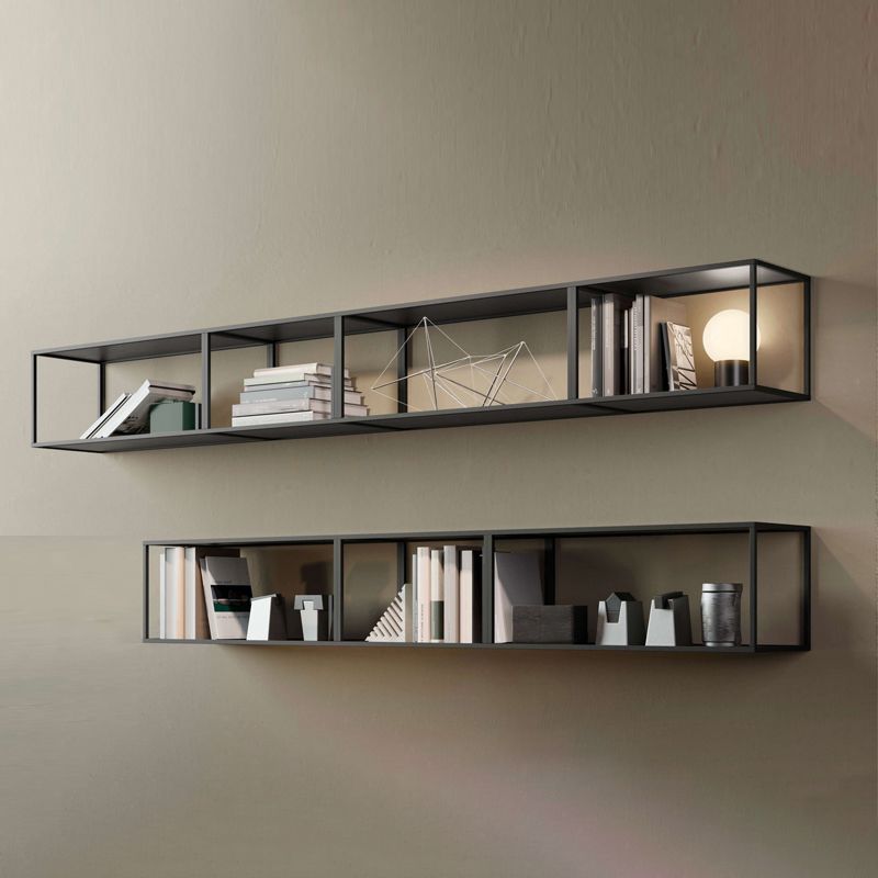 Wall Mounted Metal Bookshelf Modern Floating Bookcase with 1 Shelf Clearhalo 'Bookcases' 'furn' 'furn_bookcases' 'Furniture' 'Office Furniture' 1200x1200_fb2b24eb-7e86-4f6e-b34e-825993895185