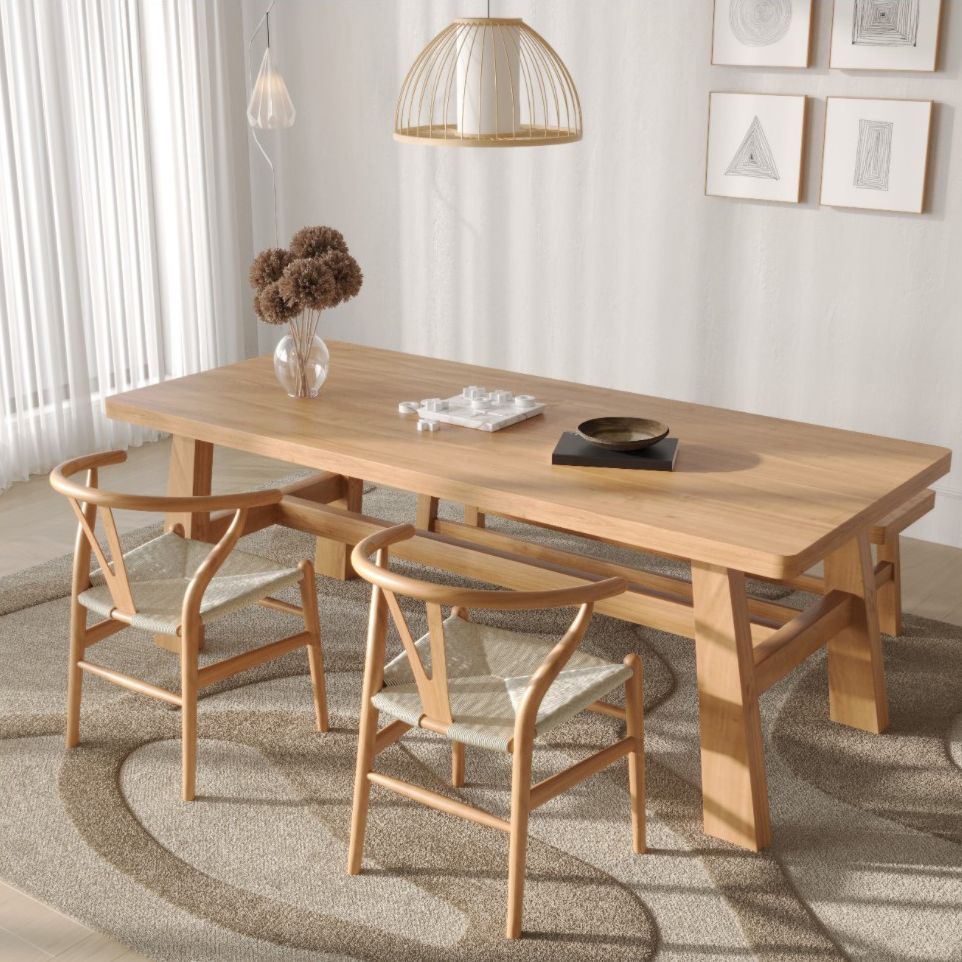 Fixed Modern Dinette Set 1/3 Pcs Solid Wood Furniture for Home
