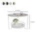 Round Cocktail Table Glass Top Single Coffee Table with Shelf Clearhalo 'Coffee & Accent Tables' 'Coffee Tables' 'coffee_tables' 'furn' 'furn_coffee_tables' 'Furniture' 'Living Room Furniture' 1200x1200_fb2c3d34-9f52-4f8d-8527-bf39708a6ec0