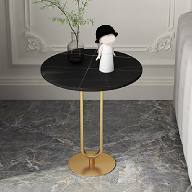 21.6" Tall Modern Round Slate Top Side Table Iron Pedestal End Table Clearhalo 'Coffee & Accent Tables' 'End & Side Tables' 'end_side_tables' 'furn' 'furn_end_side_tables' 'Furniture' 'Living Room Furniture' 1200x1200_fb2ceb94-127d-4b37-a0b0-e3cd2636b29a