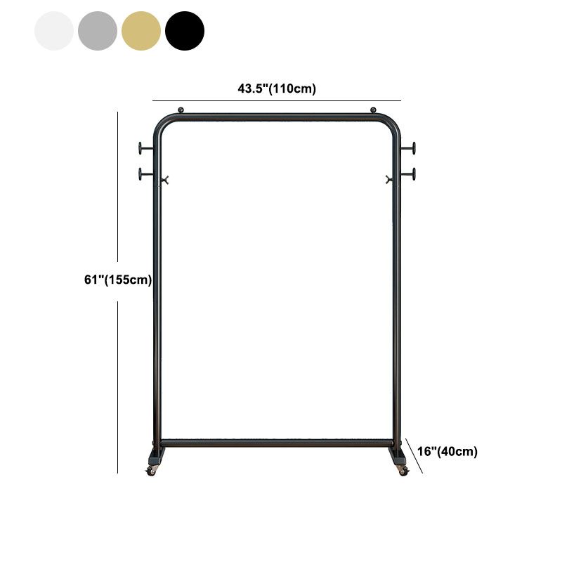 Modern Coat Rack Metal Hanging Rail and 4 Hooks Entry Hall Tree Clearhalo 'Entry & Mudroom Furniture' 'furn' 'furn_hall_tree_coat_racks' 'Furniture' 'Hall Trees & Coat Racks' 'hall_tree_coat_racks' 1200x1200_fb2f0c03-137b-4d52-b6d7-4beb65b4eed4