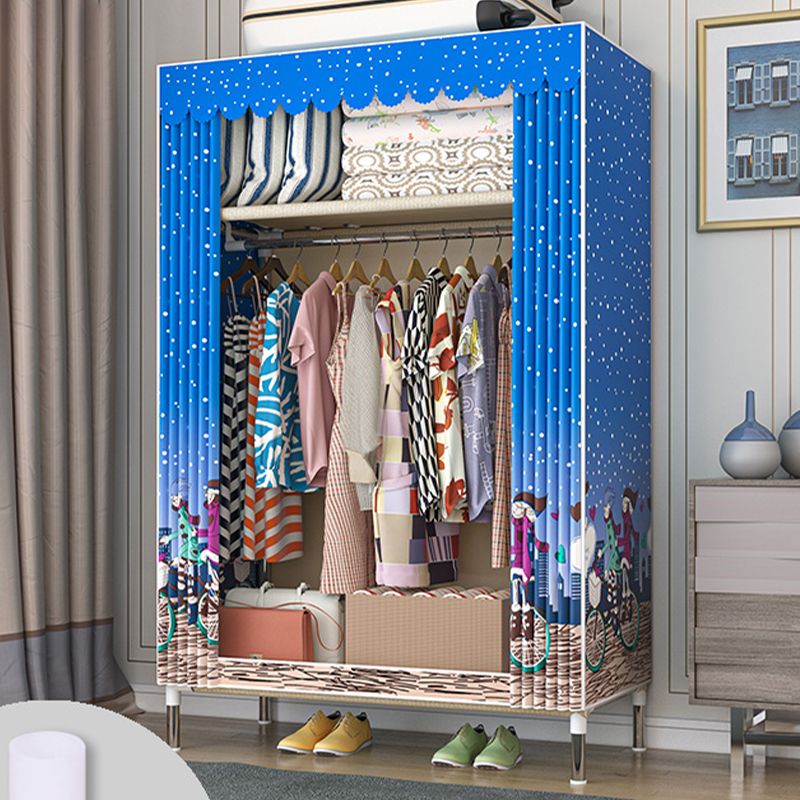 Armoire de garde-robe contemporaine avec étagères Closet de garde-robe en acier pour chambre à coucher
