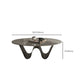 Metal Abstract Base Cocktail Table Glam Oval Slate Top Coffee Table