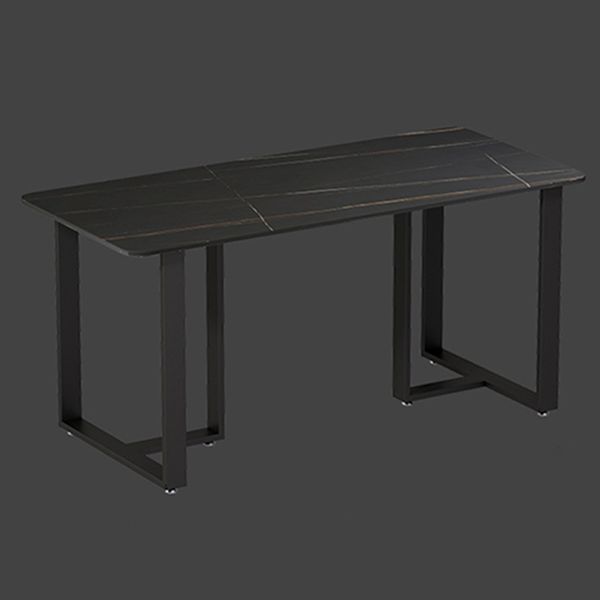 Industrial Dining Table Sintered Stone Table with Double Pedestal for Dining Room Clearhalo ' dining_table' 'Dining Tables & Seating' 'Dining Tables' 'furn' 'furn_dining_table' 'Furniture' 'furniture_dining_table' 'Kitchen & Dining Furniture' 'kitchen&dining_furn' 'kitchen' 'kitchen_dining_table' 1200x1200_fb30a6d7-45eb-41fb-a466-1d9a48eb3ed0
