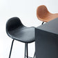 Tabouret de bar moderne en faux cuir, tabouret d'intérieur à dossier bas avec pieds en métal