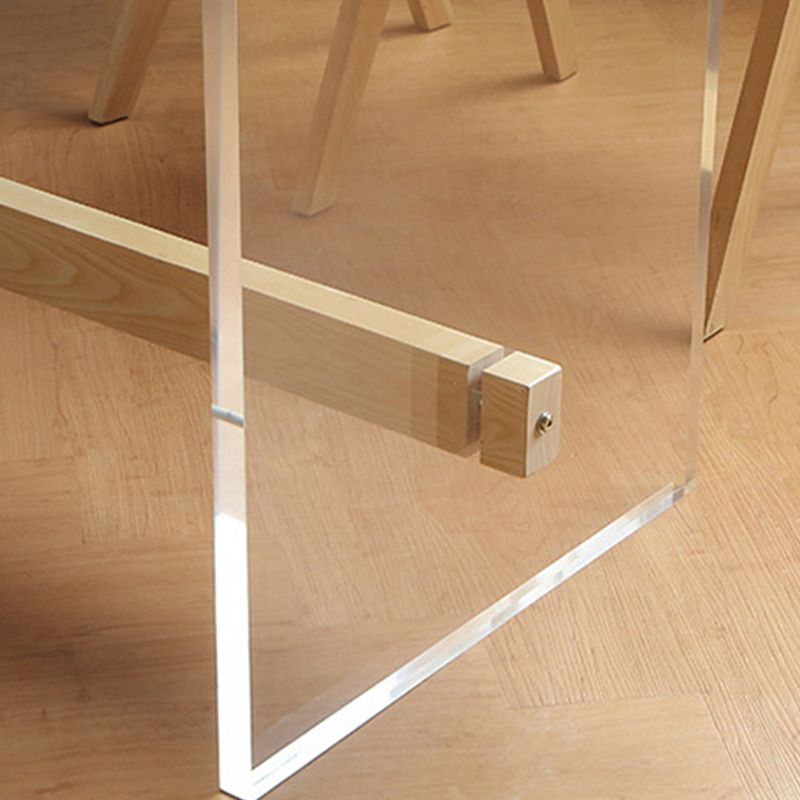 Table à manger spécialisée marron moderne en bois massif pour cuisine