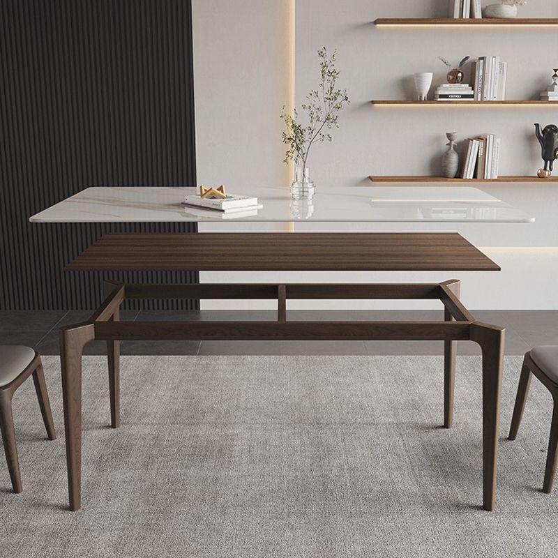 4 Brown Finnish Legs Dinner Table Mid-Century Modern Rectangle Dining Table Clearhalo 'Dining Tables & Seating' 'Dining Tables' 'dining_table' 'furn' 'furn_dining_table' 'Furniture' 'furniture_dining_table' 'Kitchen & Dining Furniture' 'kitchen' 'kitchen_dining_table' 1200x1200_fb322f25-1907-4e3f-bca5-e66811cd4da4