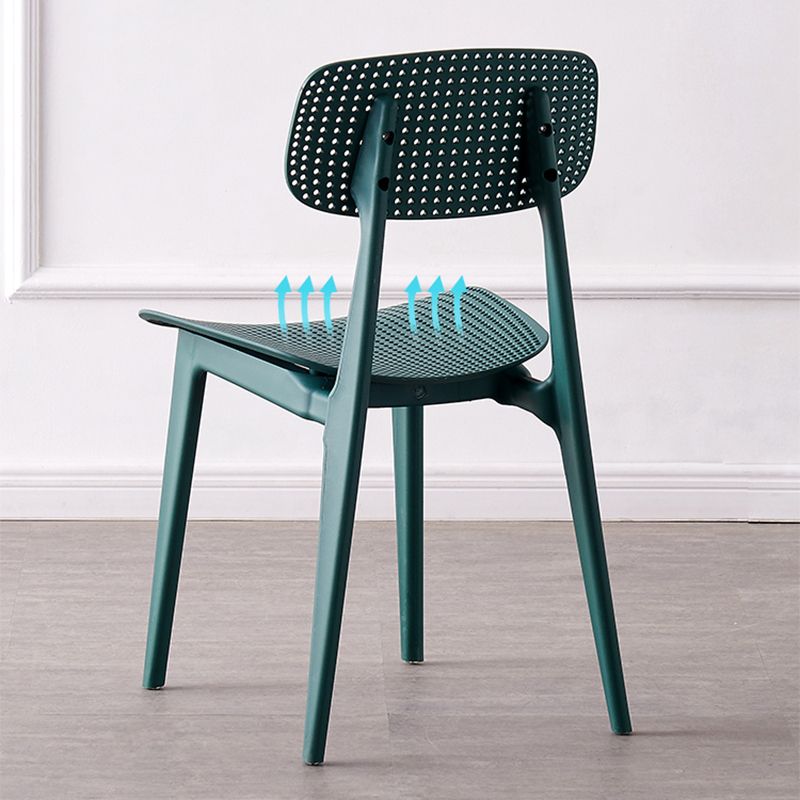 Scandinavian Armless Dining Chairs Plastic Open Back Side Chair (Set of 4) Clearhalo ' kitchen&dining_furn' 'Dining Chairs' 'Dining Tables & Seating' 'dining_chair' 'furn' 'furn_dining_chair' 'Furniture' 'furniture_dining_chair' 'Kitchen & Dining Furniture' 'kitchen' 1200x1200_fb3382ac-5672-40a9-bc10-c8df2333633f