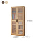 Scandinavian Storage Cabinet Rubberwood Glass Doors Display Cabinet for Bedroom