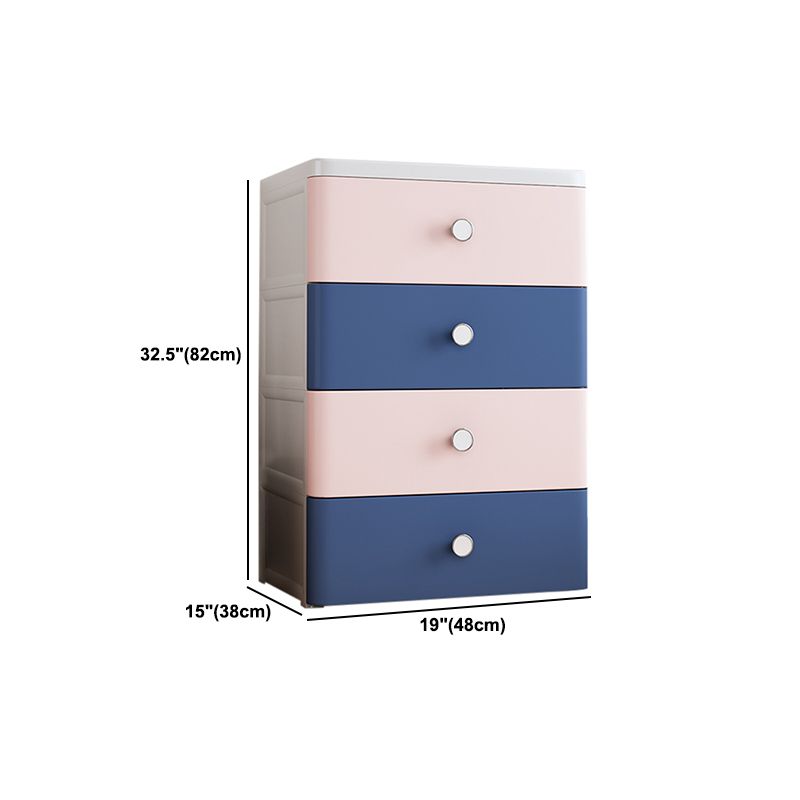 Modern Style Non-Hanging Armoire Plastic Storage Cabinet with Drawers