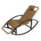 Moderne schommelstoel geweven touw rocker stoel met grijs frame