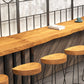 Tavolo industriale da bar con piano in legno massello, tavolo da pub bistrot con base nera