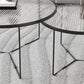 Contemporary Round Glass Top Metal Cross Legs Nesting Coffee Table Clearhalo 'Coffee & Accent Tables' 'Coffee Tables' 'coffee_tables' 'furn' 'furn_coffee_tables' 'Furniture' 'Living Room Furniture' 1200x1200_fb3643b4-e0c1-4154-8757-4005b1625898