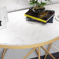 Tavolino console in marmo glam tavolo accento di ferro mezza luna per sala
